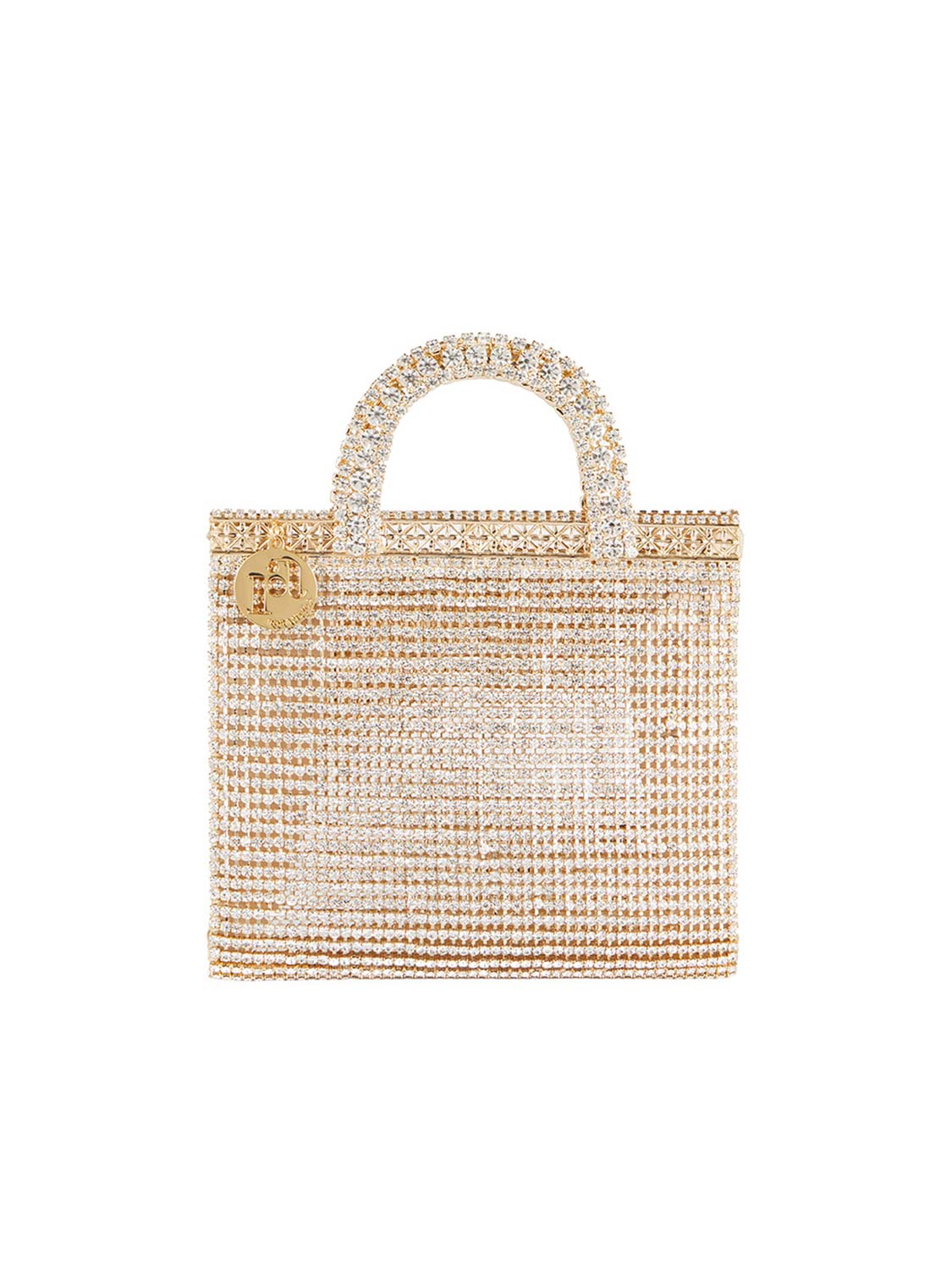 Estelle | Luxury Gold Mini Bag | Rhinestone Embellished Handle